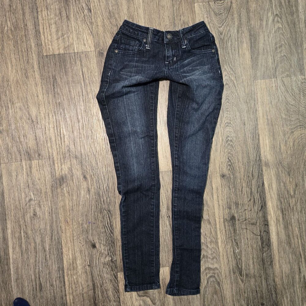 Anuraga Exotica Dark Wash Blue Denim Skinny jeans Size 0 Y2k Vintage Low Rise